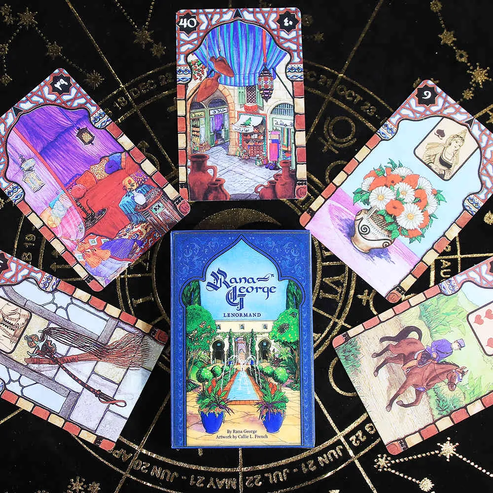 Rana George Lenormand Oracles 42-Card Deck inclui homem extra e mulher Cartões Tarot com 142 Página PDF Guidebook Game