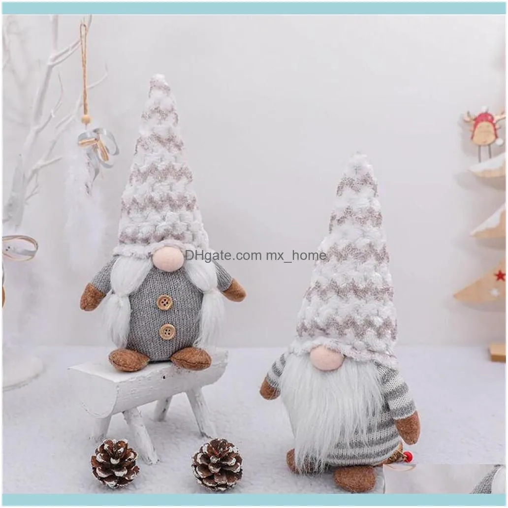 Christmas Swedish Santa Gnome Plush Doll Wool Cute Ornaments Handmade Elf Toys Xmas Home Party Decor Gift Hot Sale 201127