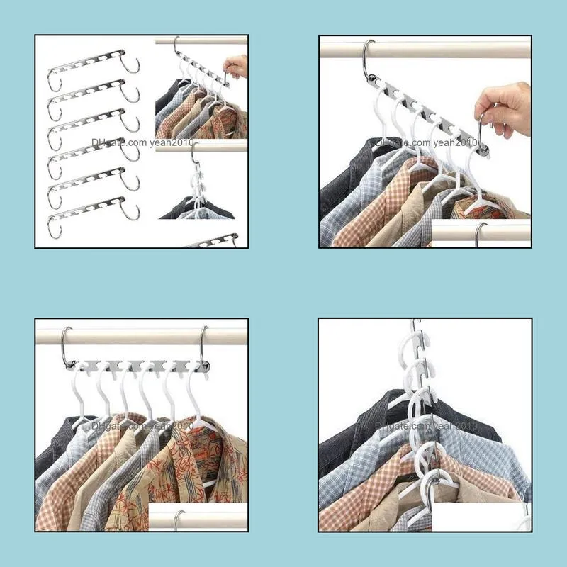 Hangers & Racks Stainless Iron Closet Hook Half Toroidal Universal Metal Clothes Clothing Organizer