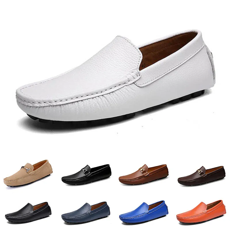 2021 Erkekler Rahat Ayakkabılar Loafer'lar Espadrilles Kolay Üçlü Siyah Beyaz Kahverengi Bule Denim Şarap Gümüş Kırmızı Kestane Erkek Sneakers Açık Koşu Yürüyüş Renk # 1