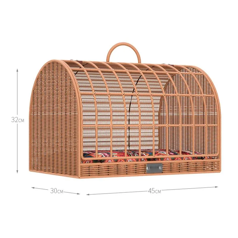 Wicker cat discount carrier basket