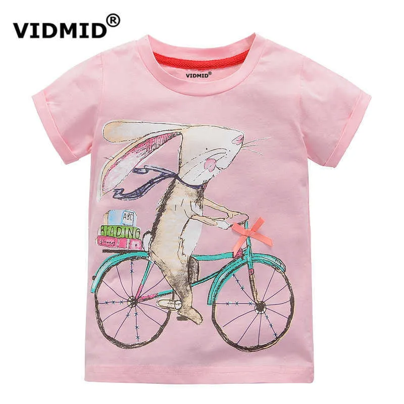 VIDMID Girl t-shirt big Girls tees shirts children blouse t-shirts big sale super quality kids summer clothes jacket rabbit pink