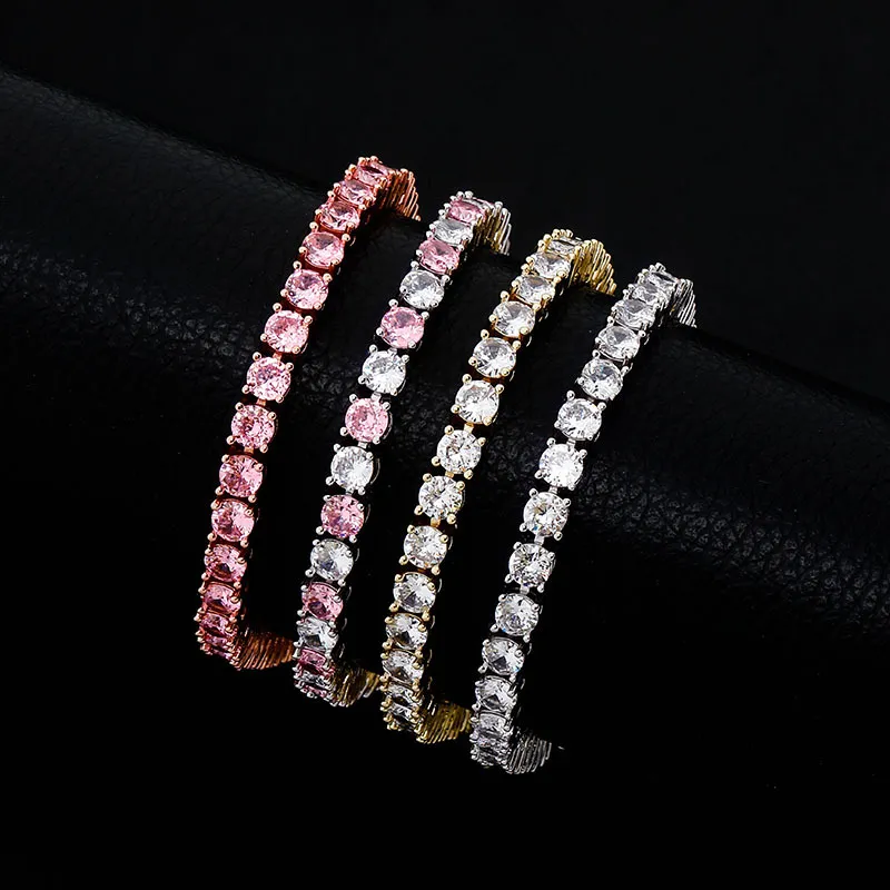 Hot style Hip Hop 5mm/6mm Tennis Chain Anklet Adjustable Size Zircon Personality Charm Jewelry For Gift