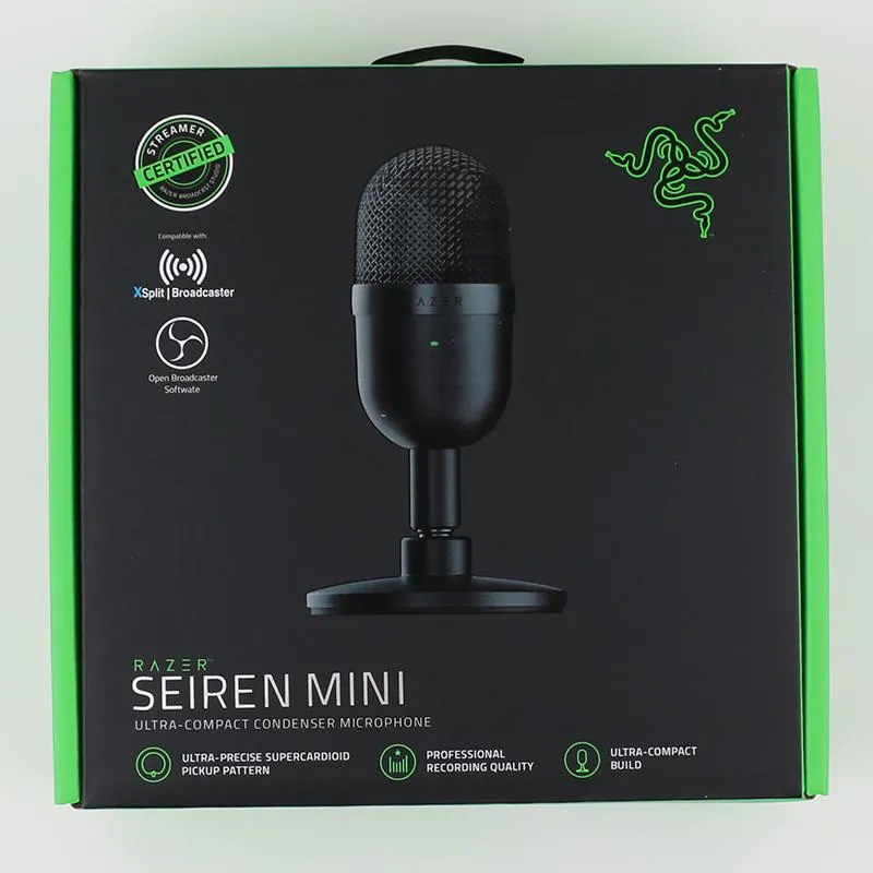 Microfono a condensatore Mini USB Razer Seiren Microfono da tavolo per streaming ultracompatto Mouse luxemia