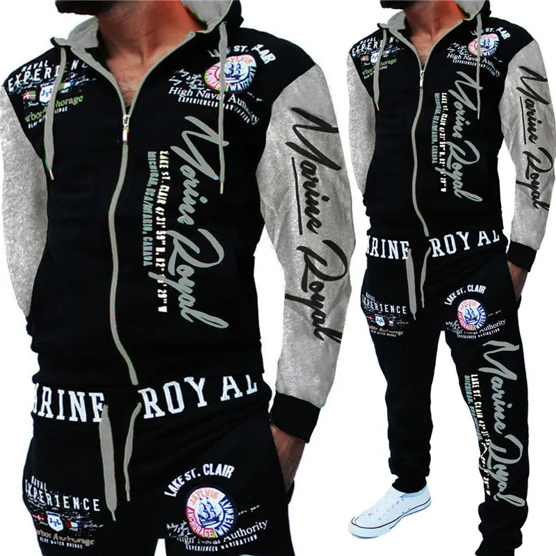 ZOGAA Mens Matching Set Two Piece Set Men Sweatsuit Casual Sportswear Hoodies Sweatshirt And Pants Sets Letter Printed Tracksuit 201128 From SG 27.57 DHgate