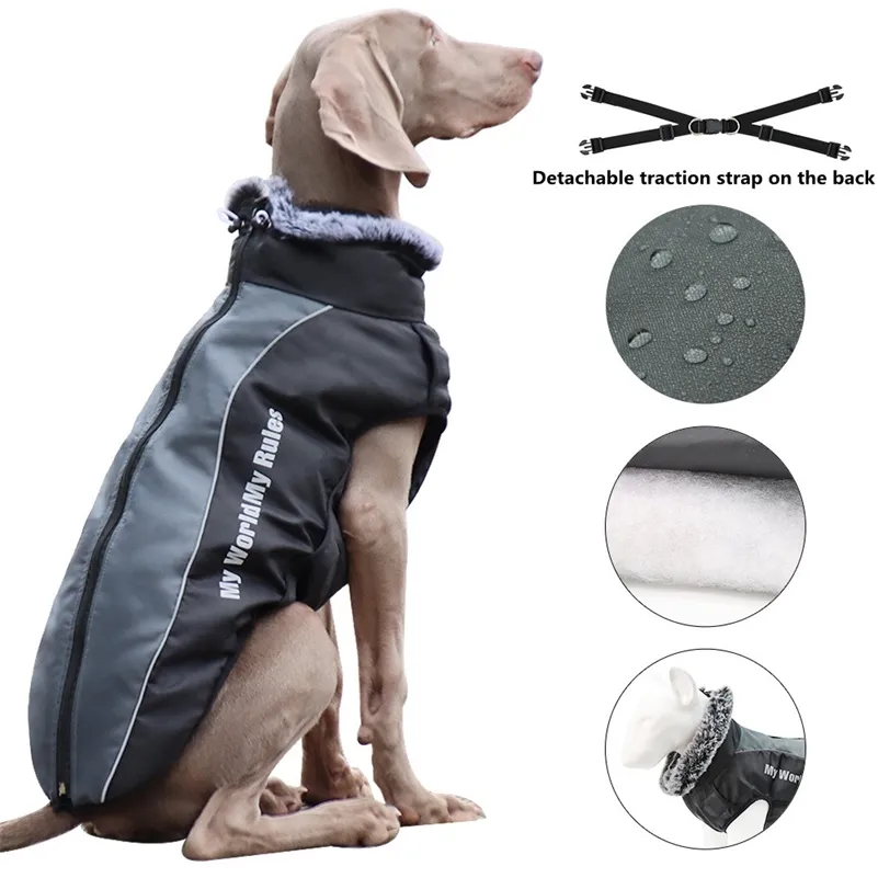 pet reflective dog vest Winter Warm Dogs Clothes Waterproof Jackets For Small Medium Large Dogs Pug Chihuahua dog safety vest 211106