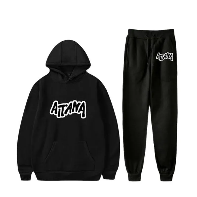 Singer Aitana Ocana Tracksuit Men Sets Fashion Sporting Suit Hooded