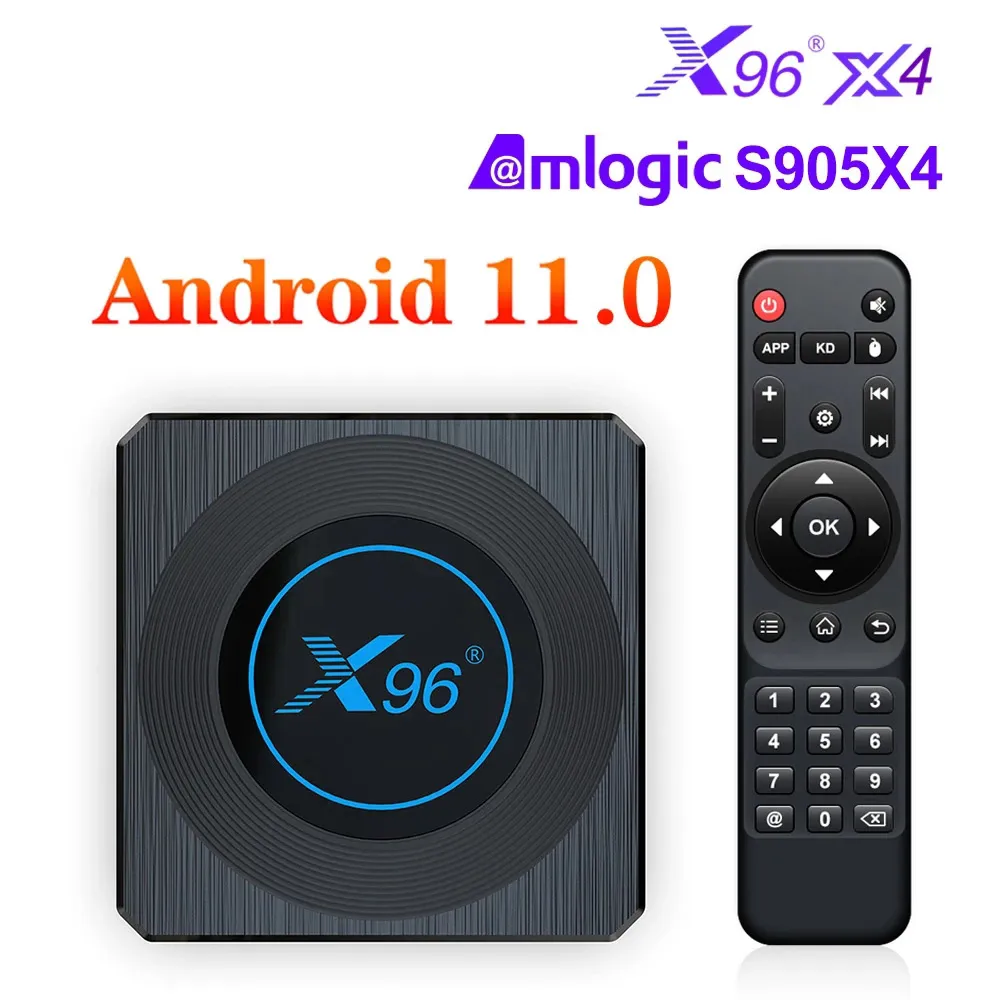 X96 X4 アンドロイド 11.0 TV ボックス Amlogic S905X4 4 ギガバイト 32 ギガバイト 64 ギガバイトクアッドコア 2.4 グラム 5 グラムデュアルバンド WIFI BT 8K メディアプレーヤーセットトップボックス