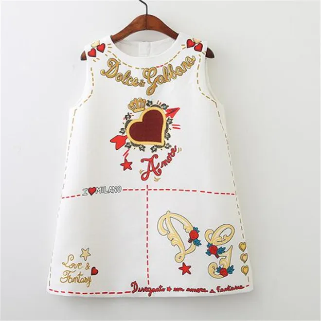Toddler Girls Embroidered Flower Dress European Style Vest Dress