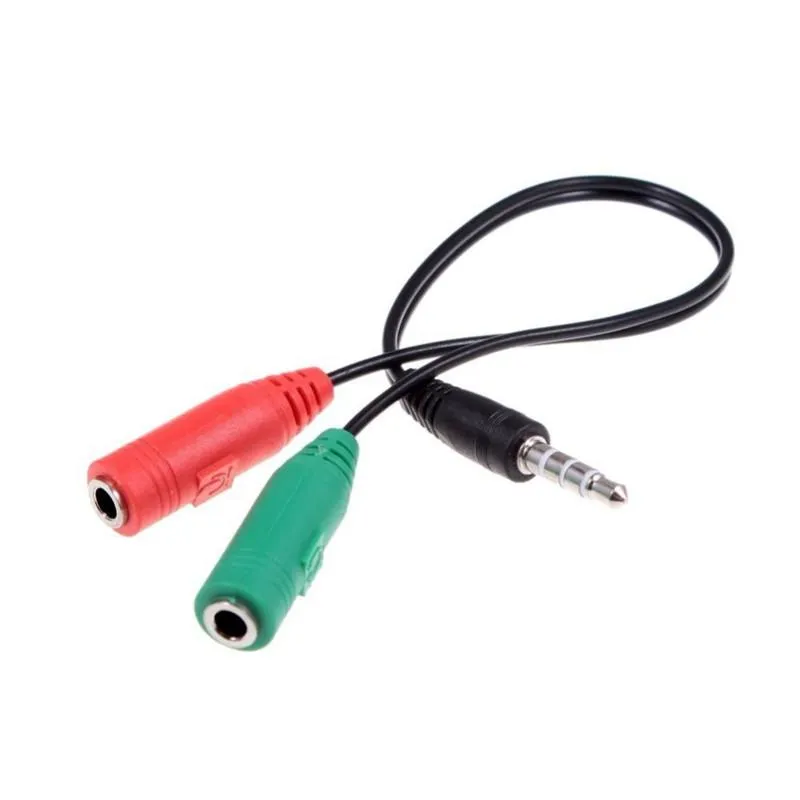Splitter Headphone for Computer 3.5mm Female To 2 Male 3.5mm Mic Audio Y Splitter Cable Headset To PC Adapter