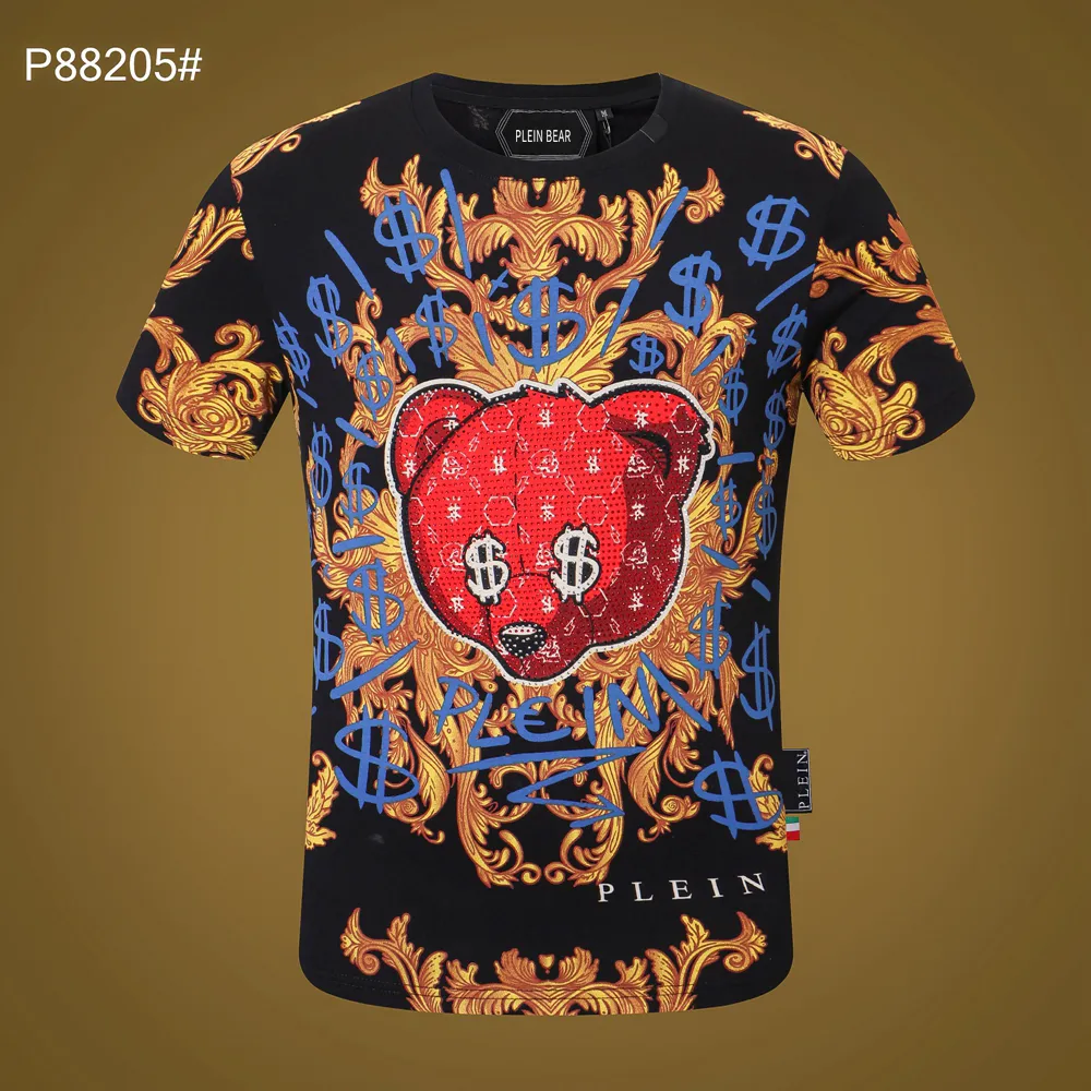 Plein Bear T-shirt T-shirt T-shirts T-shirts Vêtements de marque Strass Skull Hommes T-shirts Classical Hip Hop Qualité Hôtel Streetwear Tshirt T-shirt Casual Top Tees PB 11327