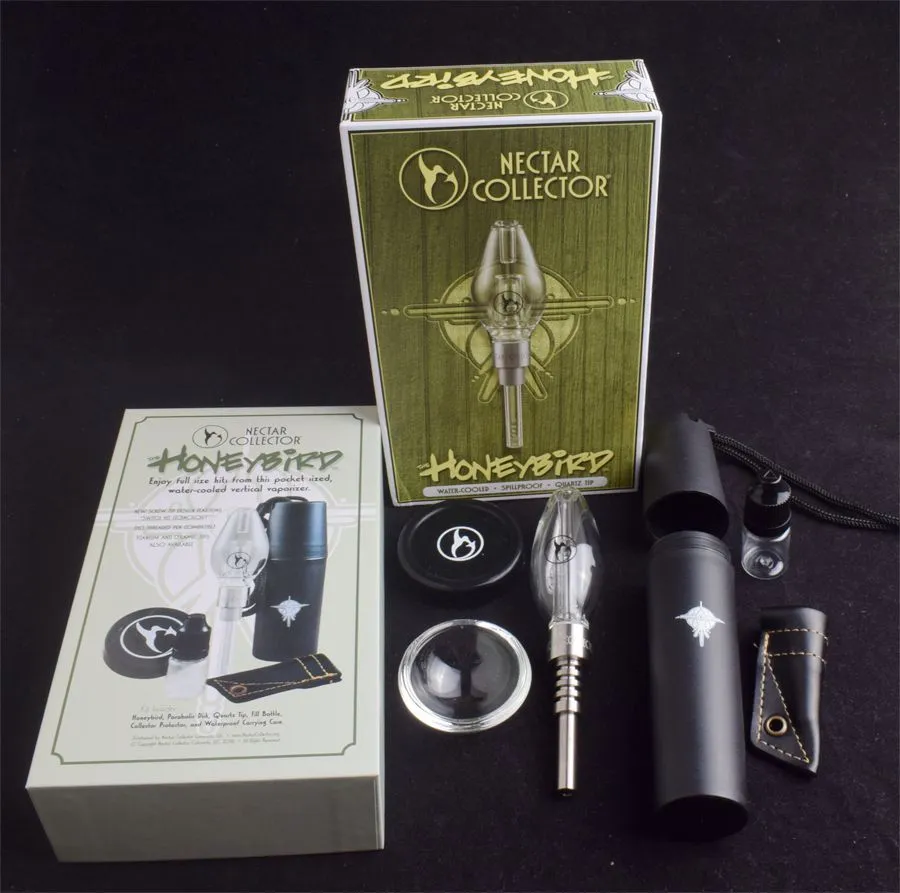 Mini Nectar Collector Kit Roken Pijp met vervangende draad Titanium Tip Keramische Quartz Nail DAB Rig Glass Water Bongs