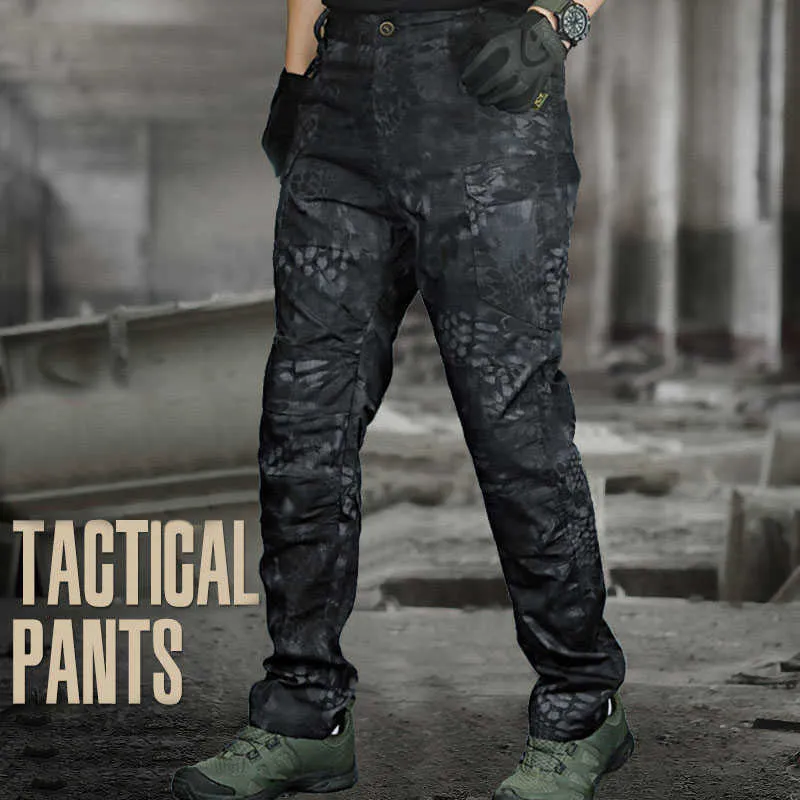 US$35.83-Cargo Pants Tactical Male Overalls Men Training Swat Combat Army  Military Pants Casual Many Pockets Solid Hunter Field W-Description
