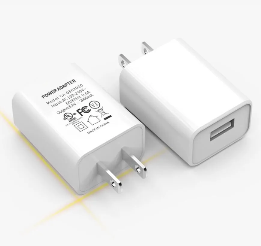 UL FCC Certified US-Plug 5V 2A 3A 15W USB Fast Laddare Travel Wall Charger Mobiltelefon nätadapter för iPhone Samsung digitala produkter