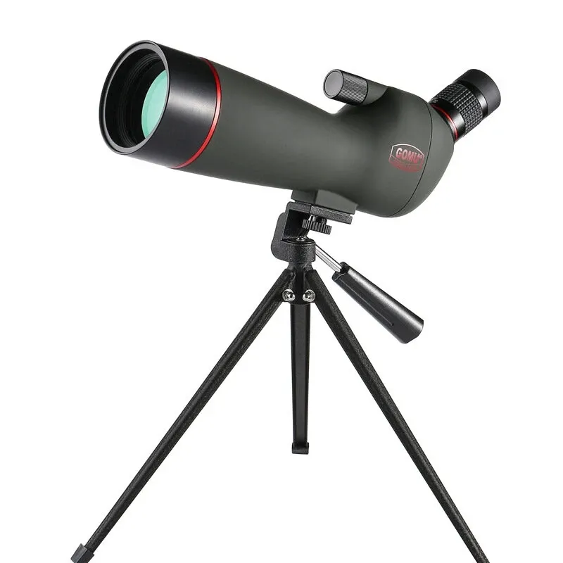 GOMU 20-60x60 Telescopio per telescopio di precisione con zoom HD con treppiede per telefono cellulare monoculare per viaggi di birdwatching - Nero