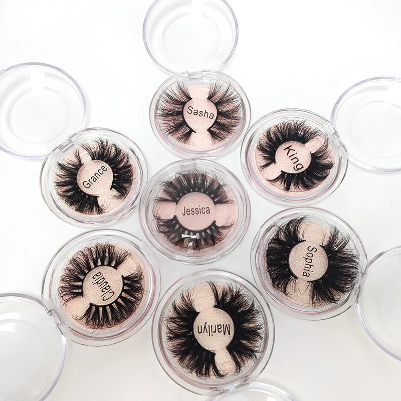 25MM 3D False Eyelashes 100% Mink Fur Eyelash 5D Handmade Normal Length Strip Eye lashes Thick Full High Volume lash Bulk For Cosplay 10 Styles