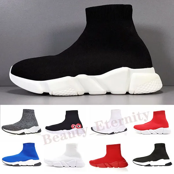 Speed Trainer Mens Sock Shoes Womens Sneakers Almofada Speed ​​Trainer Triplo Black White Jogging Andar ao ar livre 35-45 S22