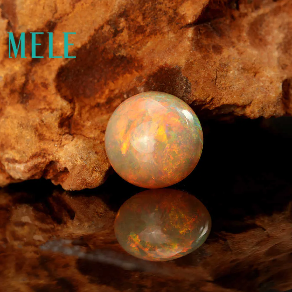 Natural red round cut opal for jewelry making,14.4X14.5X7.5mm 7.4ct colorful fire DIY loose gemstone H1015