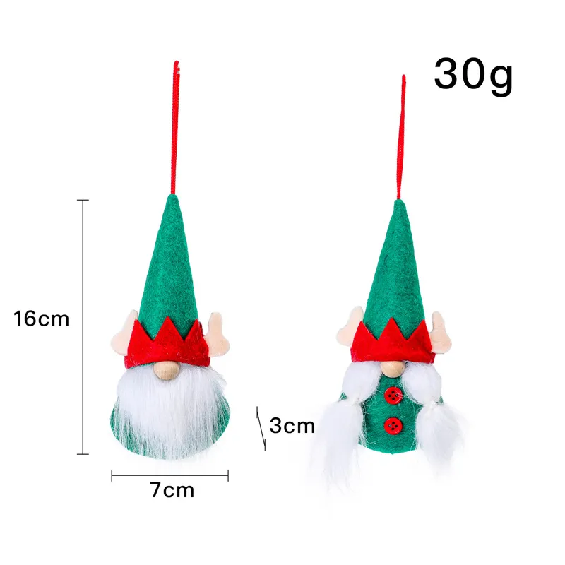 Christmas Faceless Doll Ornaments Tree Hanging Pendants Handmade Plush Gnome Santa Dolls Decorations 