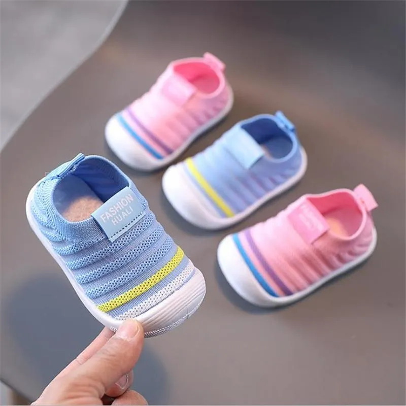 Baby Boys Grils Toddler Shoe 0-2 Years Old Soft-Soled Non-Slip Knitted socks 16-21 3Colors
