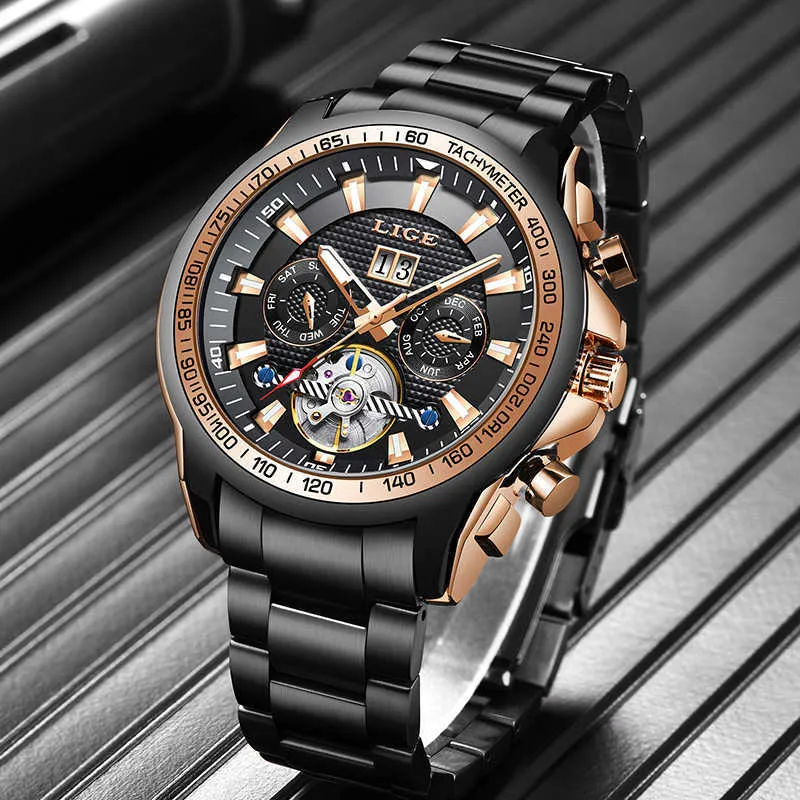 2020 Orologi Da Uomo Automatici LIGE Top Brand Luxury Men Watch Orologio Da Polso Meccanico Uomo Impermeabile Reloj Hombre Tourbillon Q0902 Da 37 28 DHgate