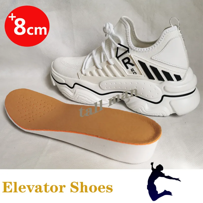 男性スニーカーエレベーターシューズの高さ男性の靴の増加高さの増加靴メッシュスニーカーインソール7-8cm 220216