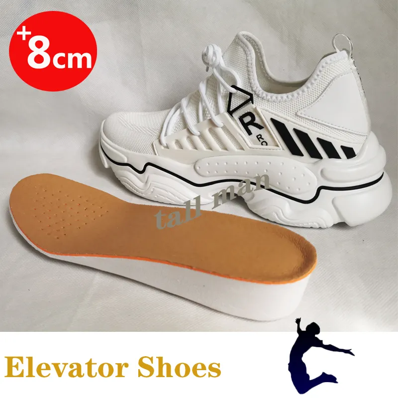 Mężczyźni trampki Winda Buty Wysokość Wzrost Buty dla mężczyzn Wysokość wzrostu Buty Mesh Sneakers wkładka 7-8 cm 220216