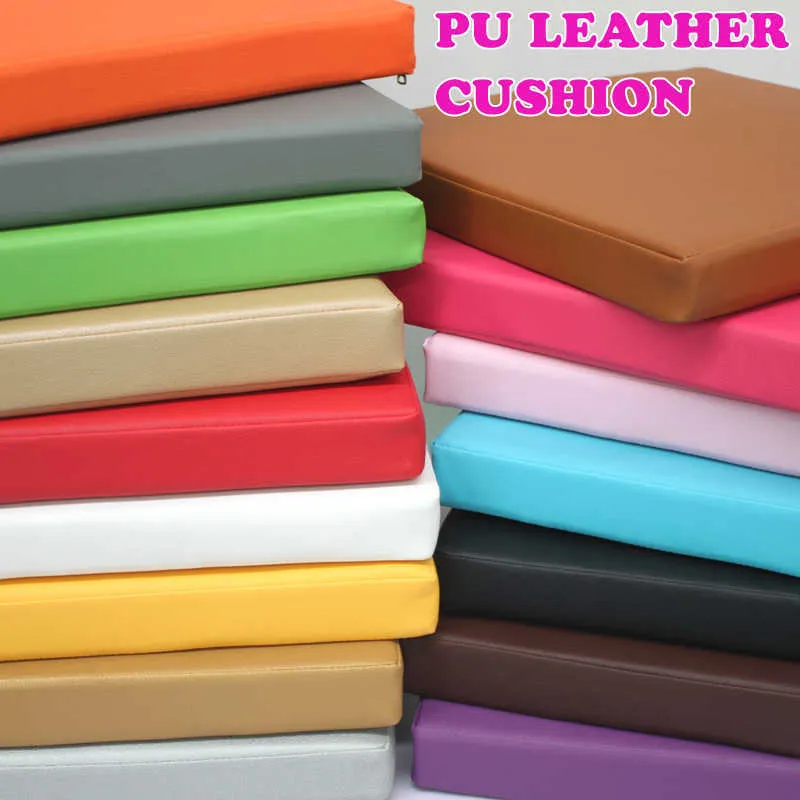 Synthetic Leather Cushion Comfortable Office Car Seat Foam Chair pads 210611
