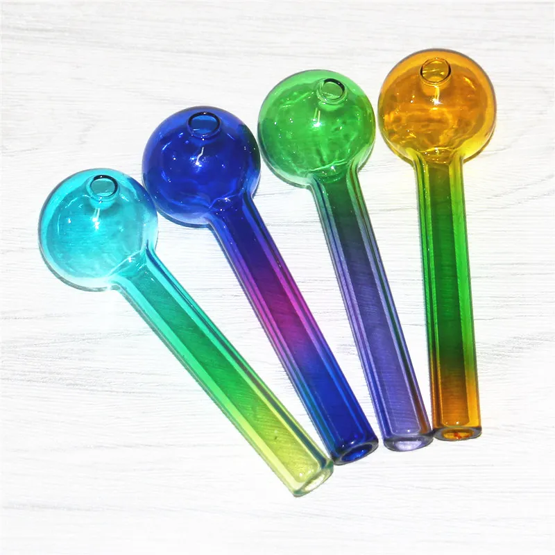 Pyrex Glass Oil Burner Pipe Smoking Pipes Dab Rig Tobacco Burning Water Bongs Tube 14cm Transparent Heat Resistant Quality Hand Cigarette Herb Tubes