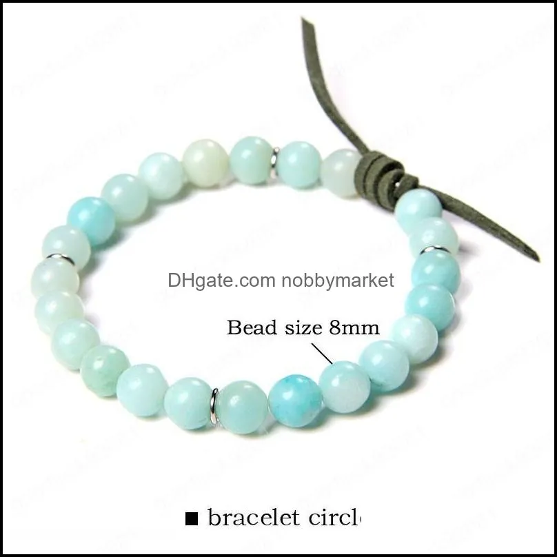 Fashion Leather Cord Charm Natural Stone Bracelet Malachite Bead Unisex Bracelets Casual Style Jewelry