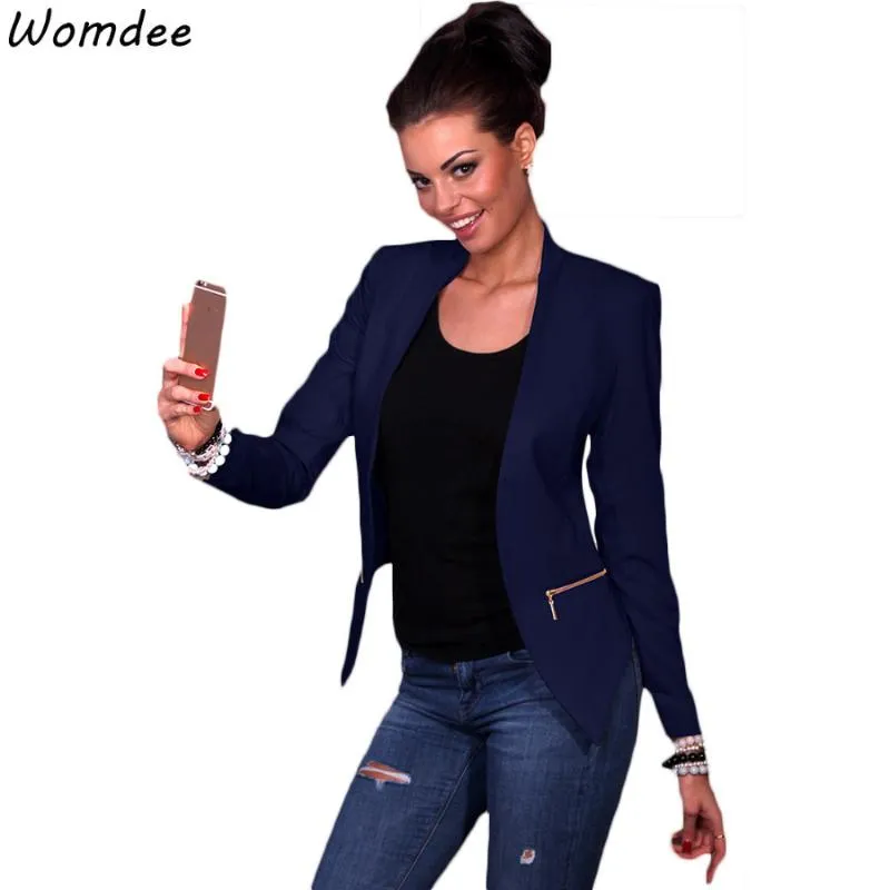 Kvinnors kostymer Blazers 2021 Plus Size Womens Business Spring Autumn All-Match Women Jackor Short Slim Long-Sleeve Blazer Suit