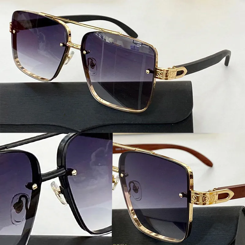 T8200991 Nuevas gafas de sol de moda con protección UV 400 para hombres Marco cuadrado vintage popular de calidad superior Viene con estuche clásico sun243F