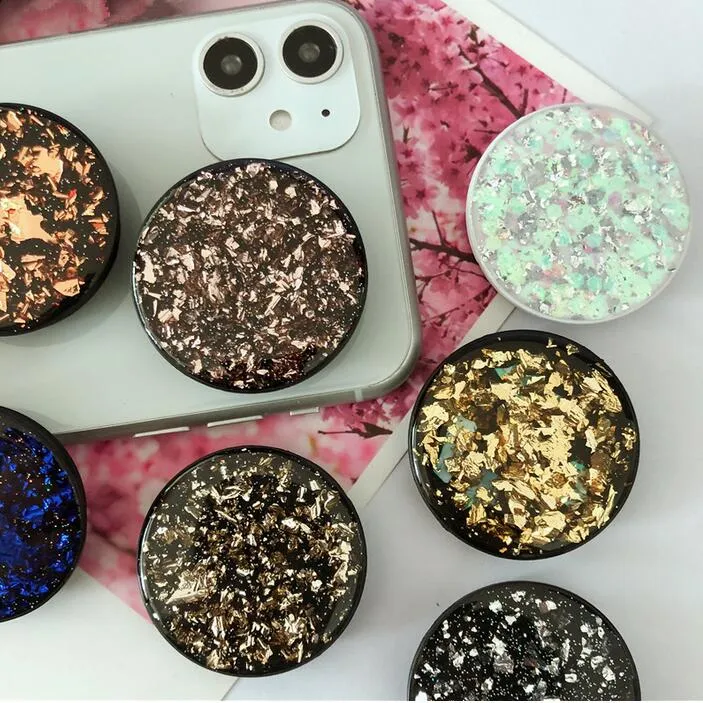 Fold Ring houder socket schattige glitter Telefoonstandaard voor mobiele smartphone Uitbreidende vingerhouders grip