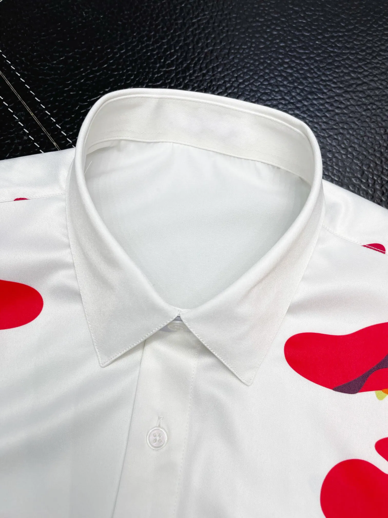 Men s White Long Sleeve Cotton Blend Dress Shirt with Camo Print Casual Hip Hop Style