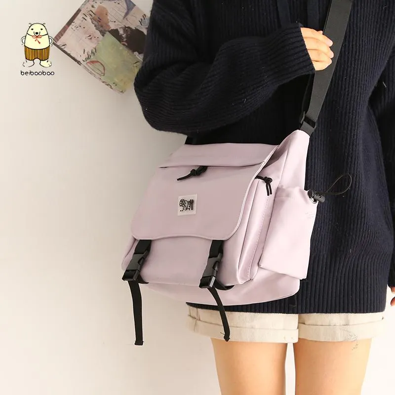 Abendtaschen Beibaobao 2021 College Student Schultasche Schulter Kleine frische Frauen Geldbörsen und Handtaschen Crossbody Büchertasche