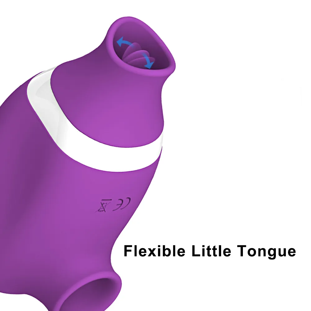 Nxy Sex Vibrators Masturbators Suction Lick 2 in 1 Clitoris Oral Vibrator Toys for Women Double Stimulation Clit Sucker Tables刺激剤舌1013