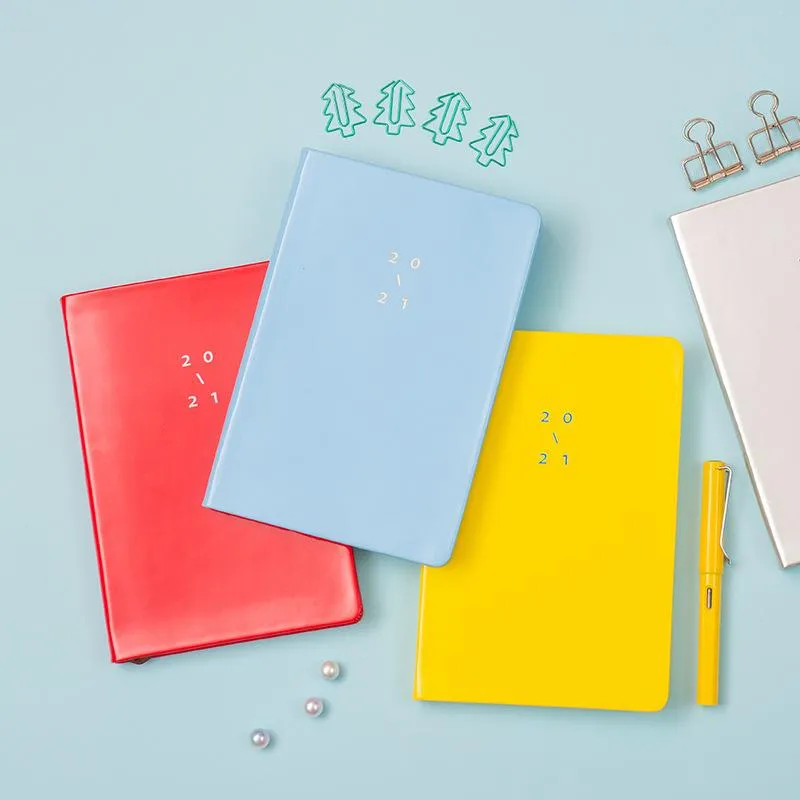 Notepads 2021 Schedule Original Leather Waterproof A5 Work Plan Daily Time Management Manual Weekly Notebooks Office Stationery