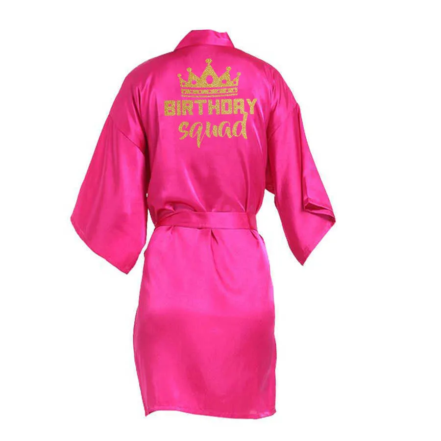 Birthday Party Queen&Squad Custom Boxing Robes Satin Pajamas Custom Boxing  Robe Dressing Gown Personalized 210924 From Long10, $13.02