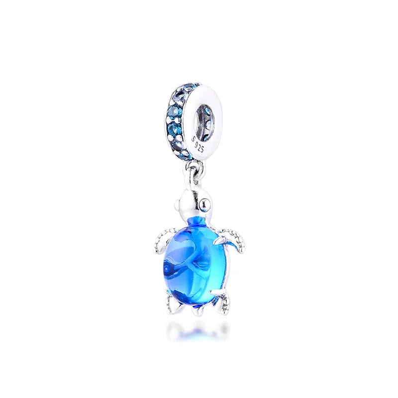 Murano Glass Sea Turtle Enthly Heart The Jewellery Fit Bracte Femme Crystal Bear для ювелирных изделий 925 Стерлинговые серебряные прелести Q0531