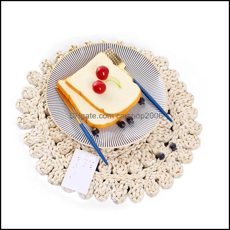 Corn Husk Handmade Weave Coffee Cup Mat Kitchen Tableware Insulation Placemat Eco-friendly Tea Pad Natural Table Decoration HWE9141