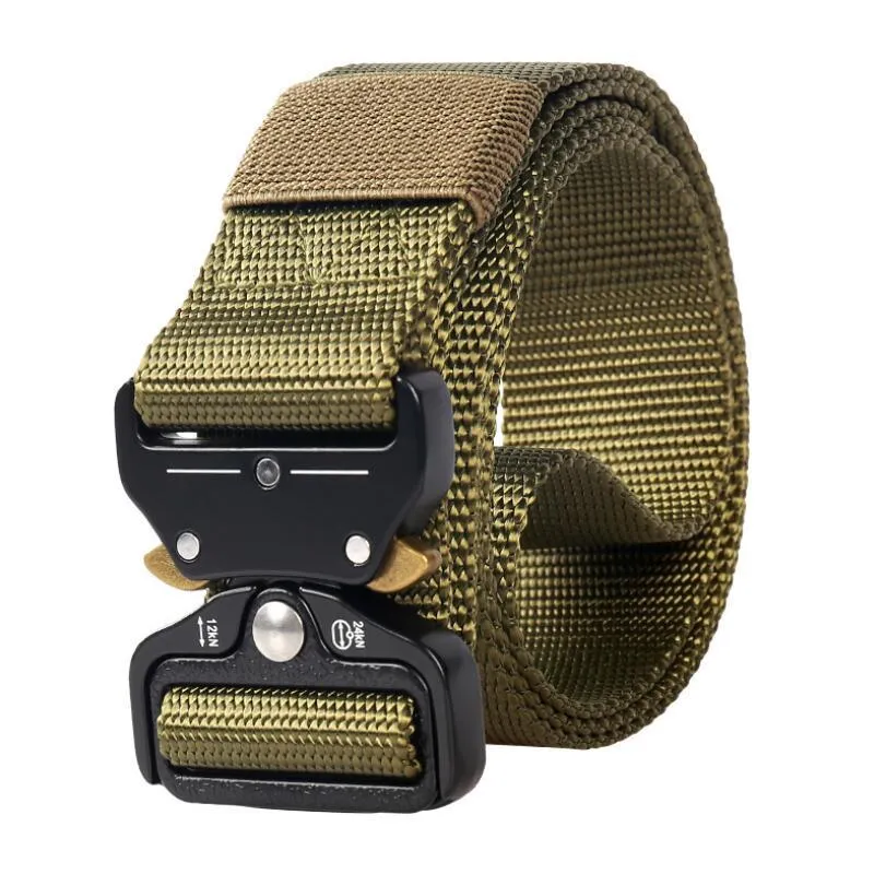 Cinturones para hombre Militar Táctico Cinturón Aleación Hebilla Cintura Cintura Alta Calidad Nylon Entrenamiento al aire libre Multi Función Soldado 125 cm