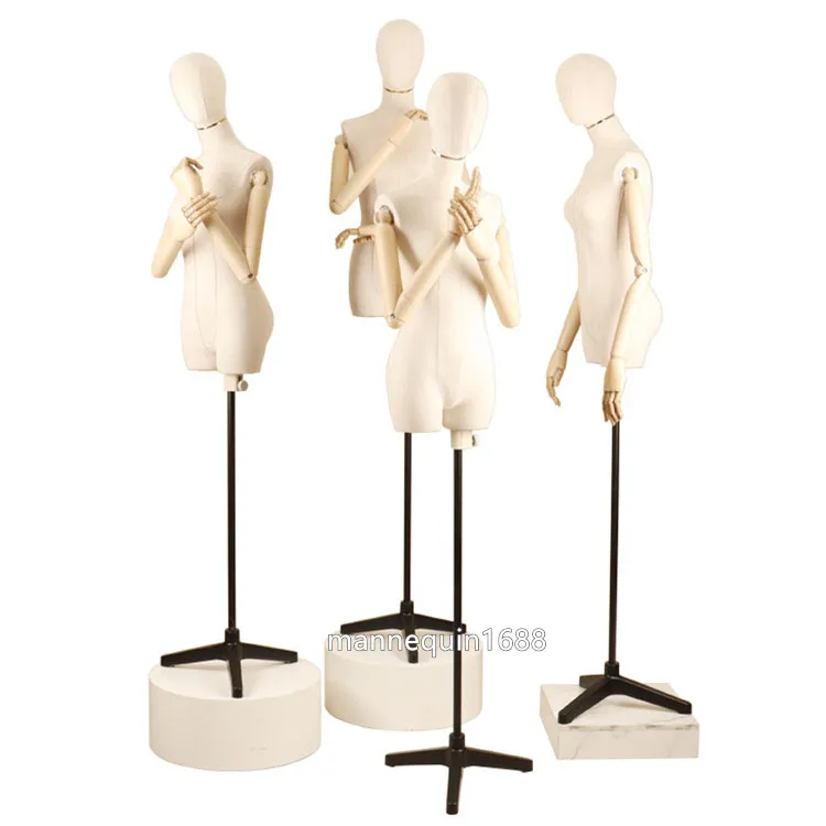 Gros haut de gamme mode demi-corps modèles tissu torse plastique Mannequins robe forme femmes Mannequin pour vêtements affichage