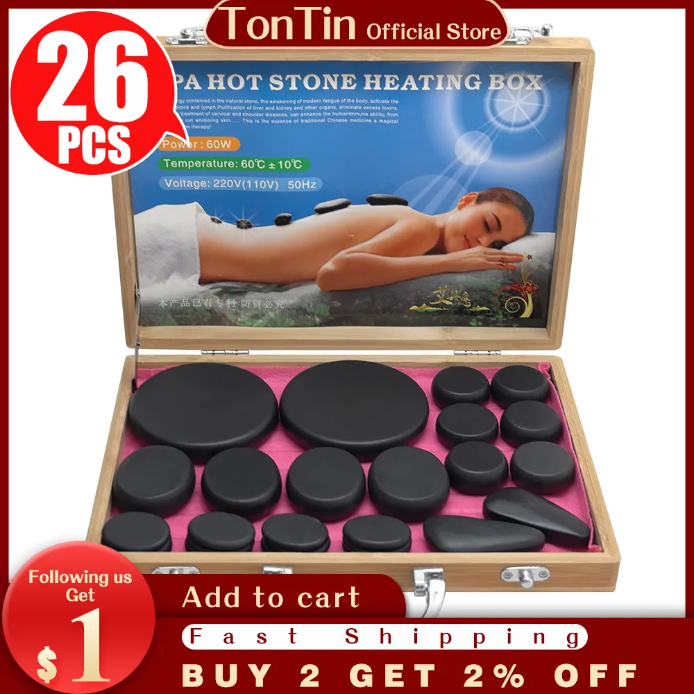 Tontin Hot Massage Energy Body Basalt Stone set Salone di bellezza SPA con set di massaggi per il mal di schiena sanitario in tela spessa