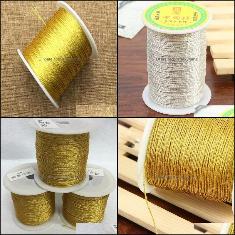 Yarn One Spool Metallic Gold Nylon Twine Thread String Jewelry Beading Braided Cord