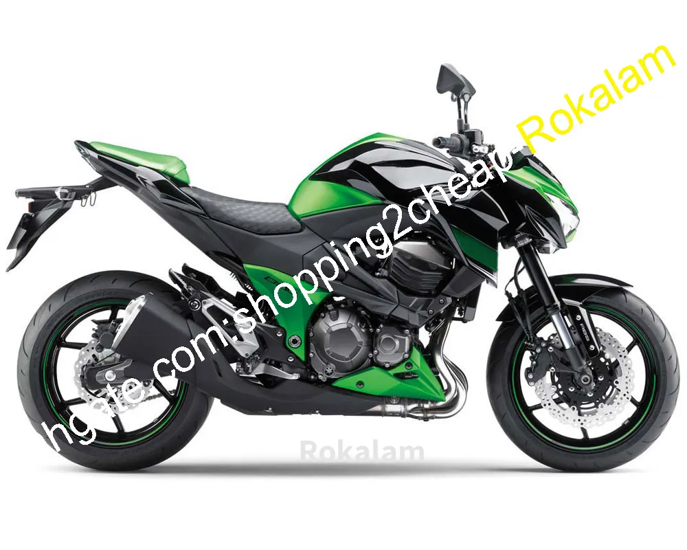 Z-800 Motorbike Montering för Kawasaki Z800 2013 2014 2015 2016 Z 800 13 14 15 16 Grön svart Fairing Complete Set (formsprutning)