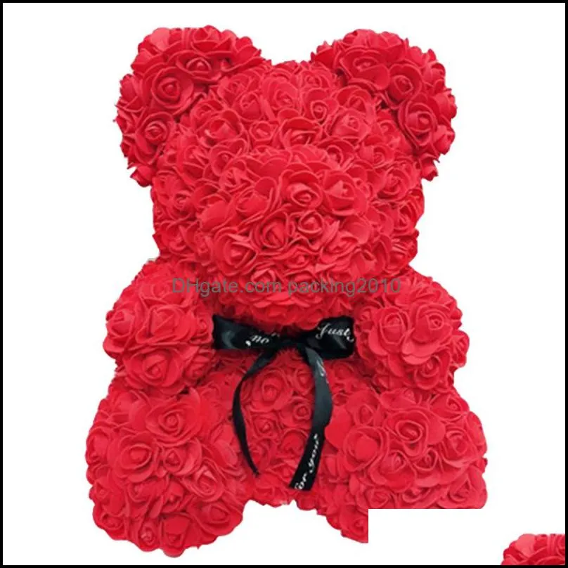 25cm Valentines Day Gift Red Rose Flower Artificial Decoration Christmas