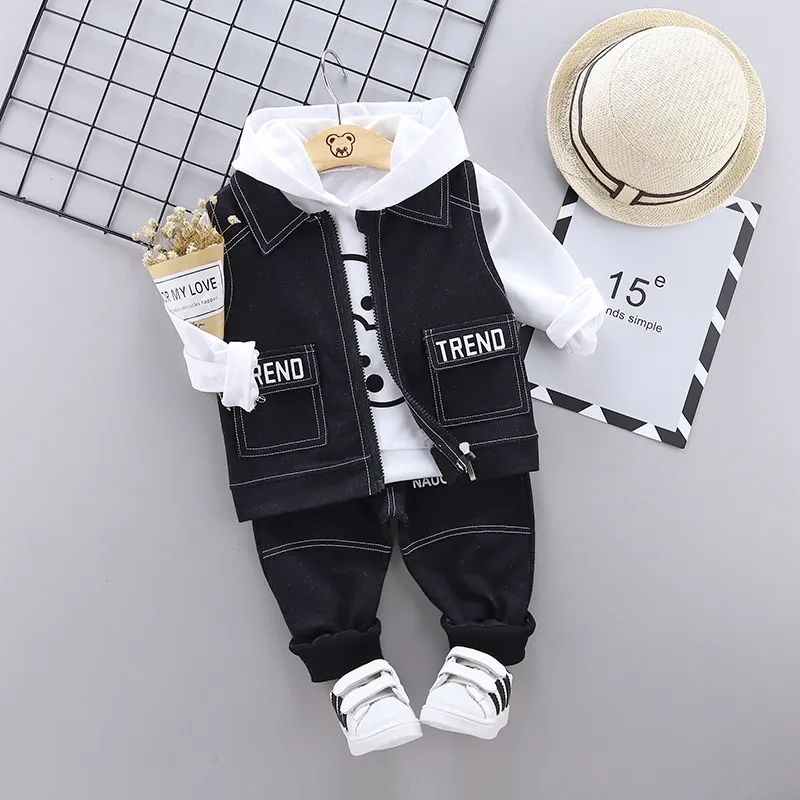 Bébé reborn silicium bambin bébé garçon fille vêtements costume anime caractère cowboy gilet 3 pièces costume à manches longues adapté pour le printemps 210309