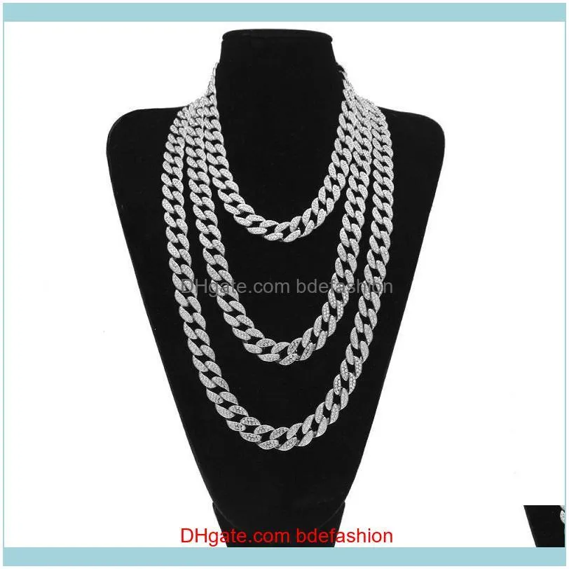 Hip hop BLING fashion chain jewelry men`s gold and silver  Cuba chain necklace diamond necklace