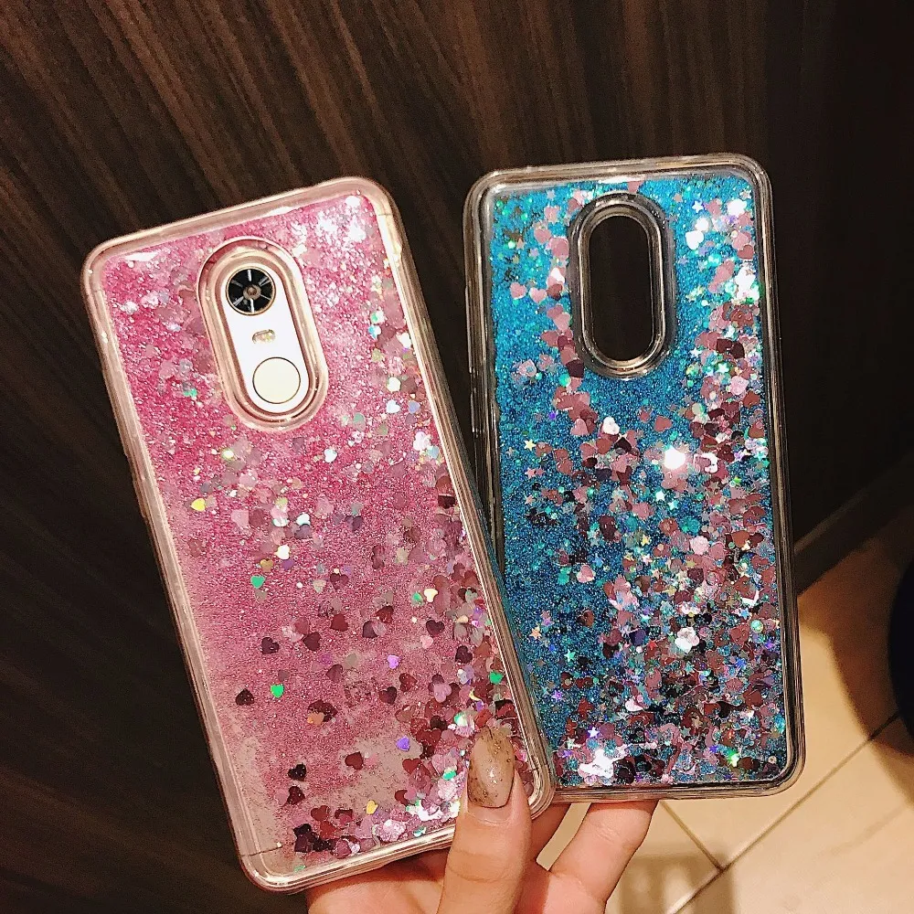 Glitter Ciecz Quicksand Przypadki wodne dla Xiaomi Redmi MI 8 Lite Uwaga 3 5 6 4X 4A 5A 6A Mix Max 2 2S S2 Plus Pro Shine Cover