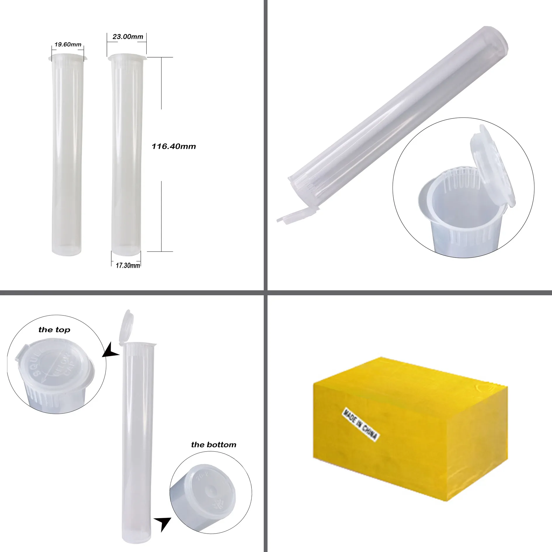 Empty Connected Plastic Tube Package Joke's Up BackPackBoyz Joint Blunt Cone Tube Blunt Mylar Bag Packaging